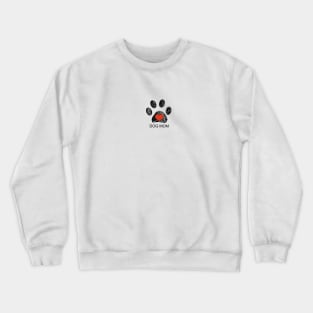 Doodle paw prints with red heart and dog mom text. Happy Mother's day Crewneck Sweatshirt